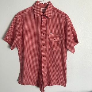 Vintage Bread Red/White Check Plaid Shirt Size L.